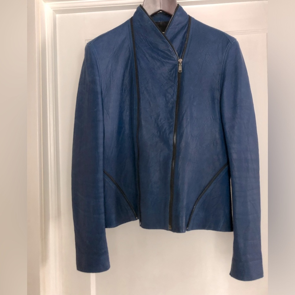 Amazing Tahari supple leather moto jacket L